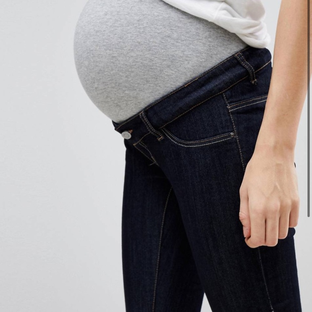 Mamalicious maternity over the bump slim jeans in blue